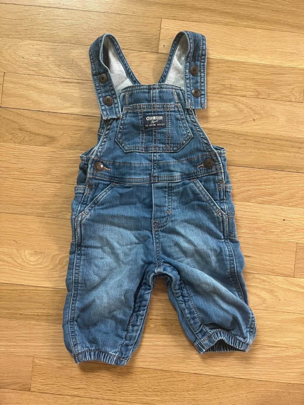 Like New 6 mo OshKosh denim overalls